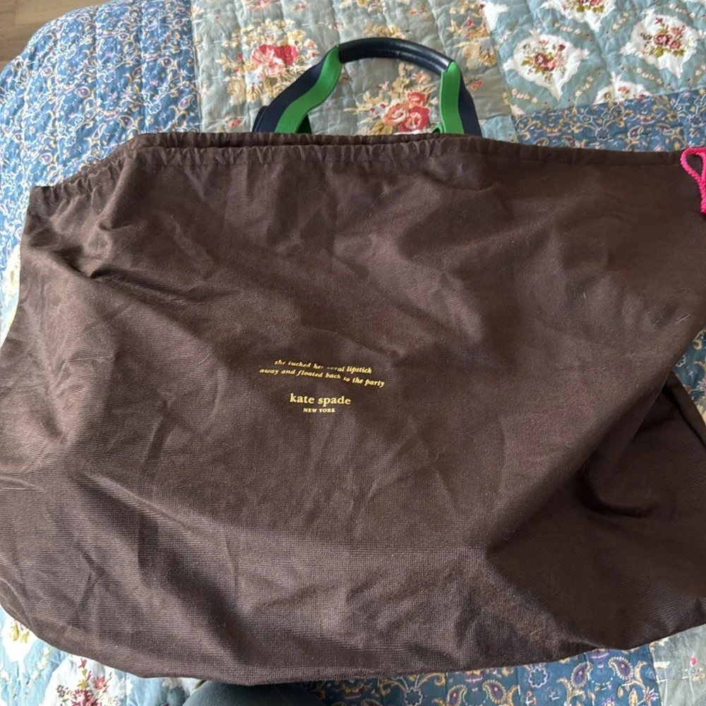 Navy and green Kate Spade tote bag - Picture 7 of 8